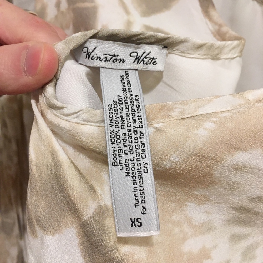 ⭐️ Winston White Bardot Dress Cream Tie Dye XS Boho - Picture 8 of 8